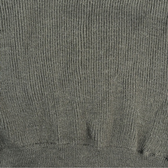 Devaux Vintage French Military V Neck Ribbed Knit Sweater Green Size 112 - Picture 6 of 9